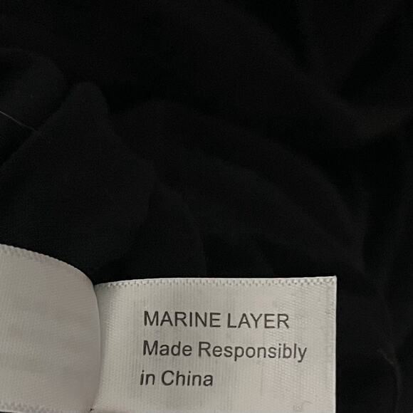 Marine Layer Lexi Ribbed Daytime Midi Dress Size L Black Bodycon Stretch NWT - Picture 7 of 9